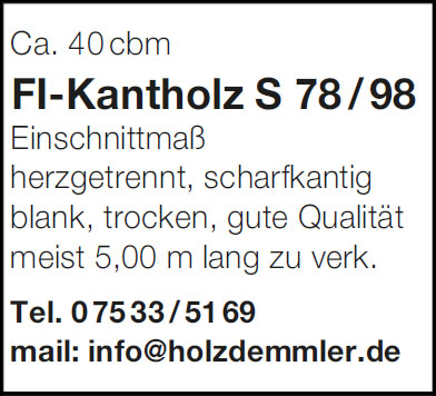 Holzangebot