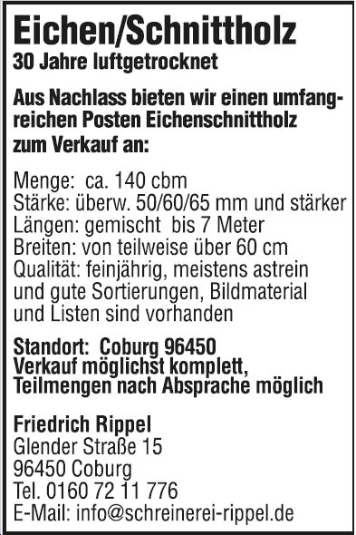 Holzangebot